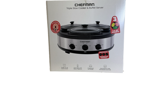 Chefman triple slow cooker & buffet server