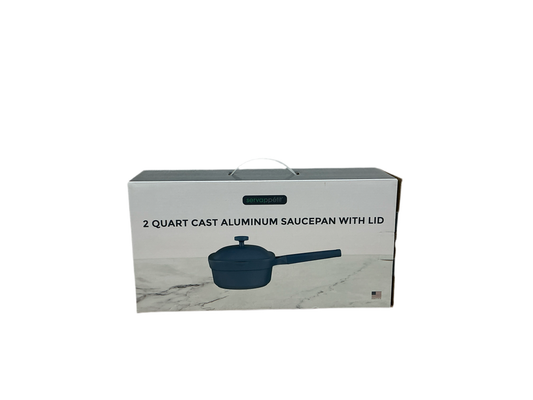 2 Quart cast aluminum saucepan with lid